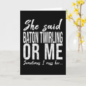 Baton Twirling grappig cadeau voor sport Kaart (Gele Bloem)