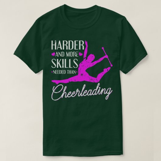 Baton Twirling Harder Cheerleading Majorette T-shirt (Design voorkant)