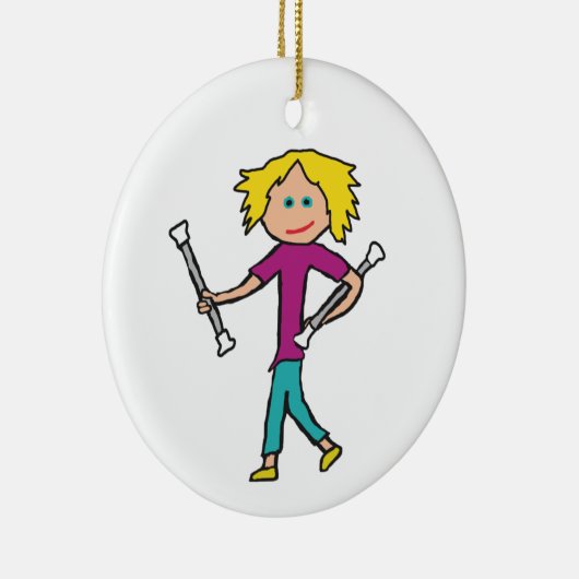 Baton Twirling Keramisch Ornament (Rechts)