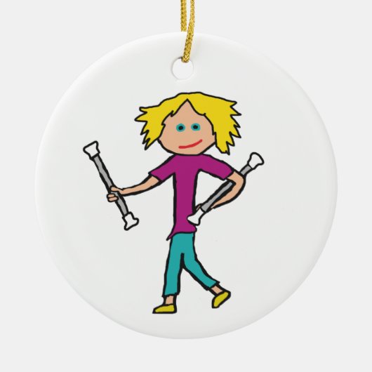 Baton Twirling Keramisch Ornament (Voorkant)