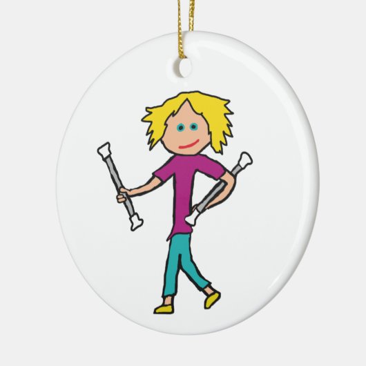 Baton Twirling Keramisch Ornament (Links)