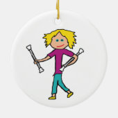 Baton Twirling Keramisch Ornament (Achterkant)