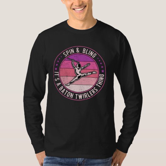 Baton Twirling Majorette Spin & Bling T-shirt (Voorkant)