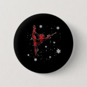 Baton Twirling Plaid Kerstmis Ronde Button 5,7 Cm (Voorkant)