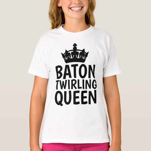 BATON TWIRLING QUEEN GIRLS T SHIRIRES T-SHIRT (Voorkant)