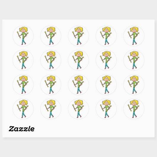 Baton Twirling Ronde Sticker (Vel)