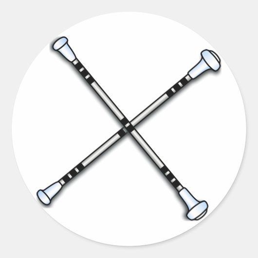 Baton/Twirling Ronde Sticker (Voorkant)