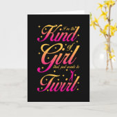 Baton Twirling Spruch Sport Twirl Kaart (Gele Bloem)