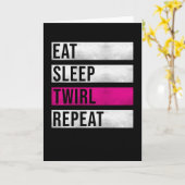 Baton Twirling Spruch Sport Twirl Kaart (Gele Bloem)