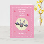 Bats Amore Lieve Vleermuis Valentijn 5x7" Vouwkaar Kaart (Gele Bloem)