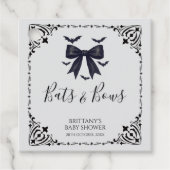 Bats and Bows Halloween Baby shower Bedankjes Labels (Voorkant)