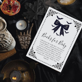Bats and Bows Halloween Baby shower Boeken voor Ba Informatiekaartje