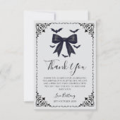 Bats and Bows Halloween Baby shower Gothic Bedankkaart (Voorkant)
