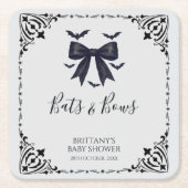 Bats and Bows Halloween Baby shower Kartonnen Onderzetters (Voorkant)