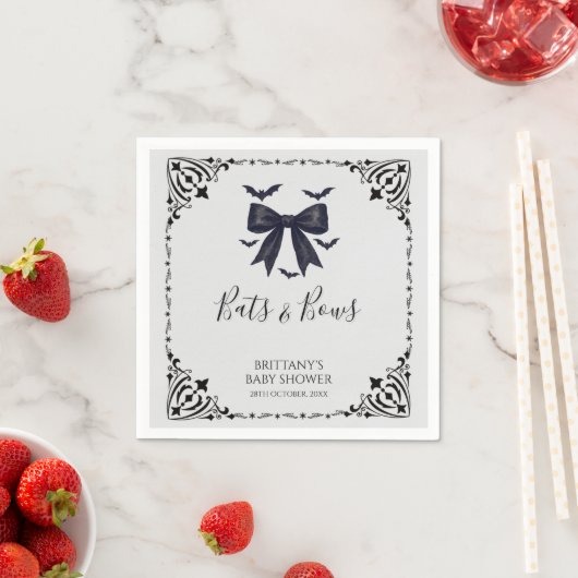 Bats and Bows Halloween Baby shower Servet (Insitu)