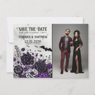 Bats and Flowers Save The Date Kaart