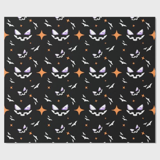 Bats And Jack-O-Lanterns Face Cadeaupapier (Vlak)