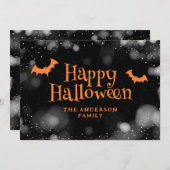 Bats and Spiders Happy Halloween Kaart (Voorkant / Achterkant)