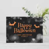 Bats and Spiders Happy Halloween Kaart (Staand voorkant)