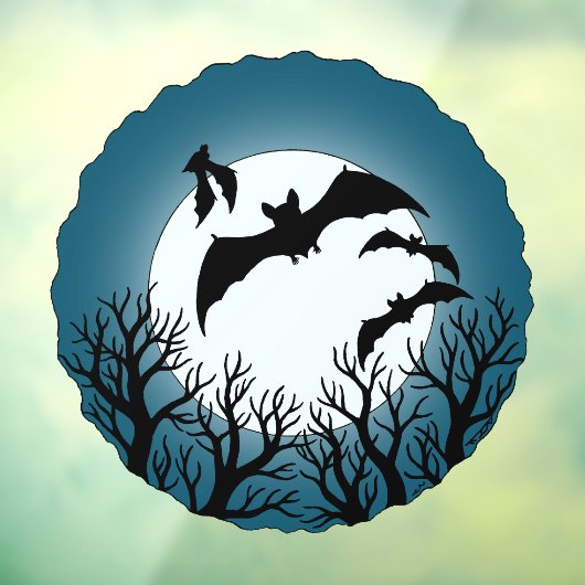 Bats and Trees Against the Moon Raamsticker (Vel 3)