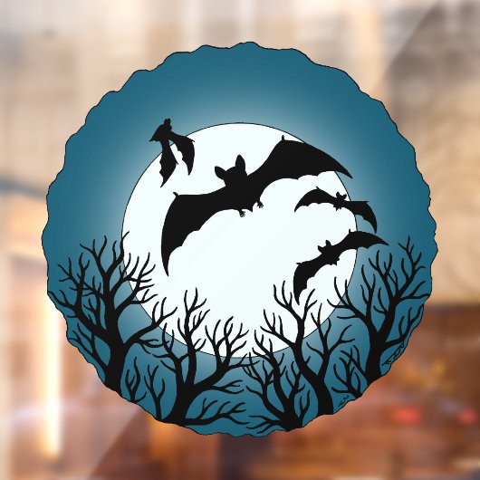Bats and Trees Against the Moon Raamsticker (Vel 2)