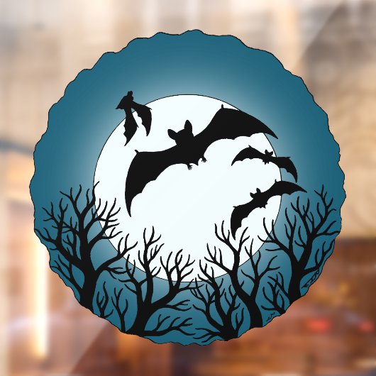 Bats and Trees Against the Moon Raamsticker (Vel 2)