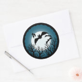 Bats and Trees Against the Moon Ronde Sticker (Envelop)