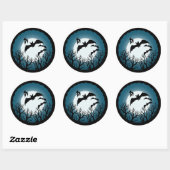 Bats and Trees Against the Moon Ronde Sticker (Vel)