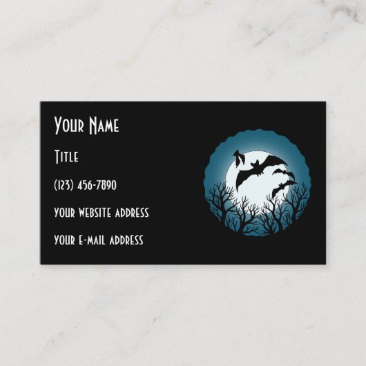 Bats and Trees Against the Moon Visitekaartje (Voorkant)
