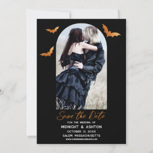 Bats Arch Foto Halloween bruiloft Bewaar de datum Save The Date