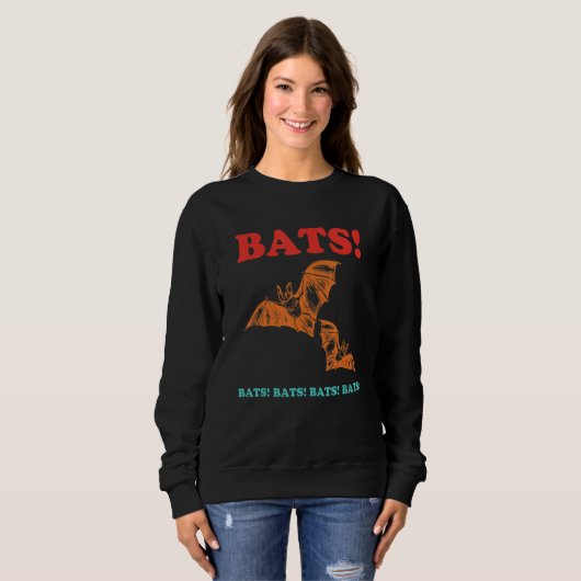Bats! Bats! Bats! Bats! Bats! Funny Retro Apparel Trui (Voorkant volledig)