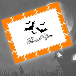Bats Bedankt Halloween White Briefkaart