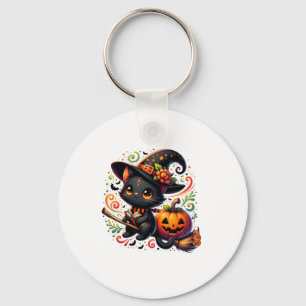 Bats Black Cat Witch Pet Wand Pumpkin Schattige Ha Sleutelhanger