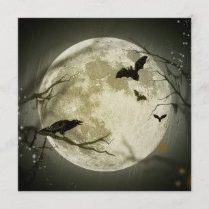 Bats by the Moon op Halloween Kaart
