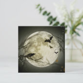 Bats by the Moon op Halloween Kaart (Staand voorkant)