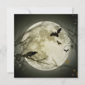 Bats by the Moon op Halloween Kaart (Voorkant)