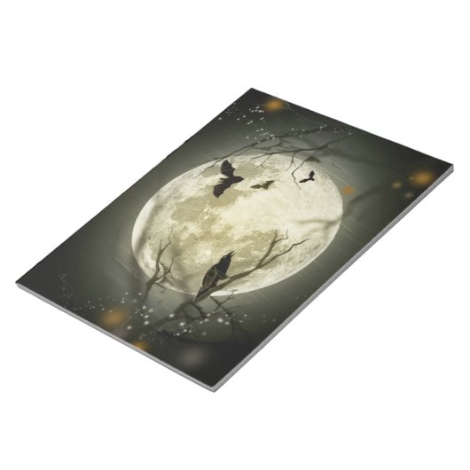 Bats by the Moon op Halloween Notitieblok (Schuin)