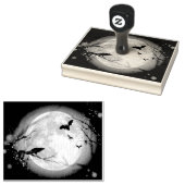 Bats by the Moon op Halloween Rubberstempel (Gestempeld)