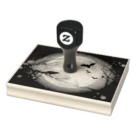Bats by the Moon op Halloween Rubberstempel