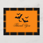 Bats Dank je Halloween Oranje Briefkaart (Voorkant)