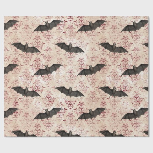Bats en Bourgogne Damask Cadeaupapier (Vlak)