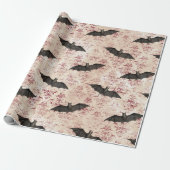 Bats en Bourgogne Damask Cadeaupapier (Uitgerold)