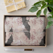 Bats en Bourgogne Damask-ontkoppeling Tissuepapier (Geschenk)
