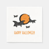 Bats en Moon Halloween Paper Napkins Servetten (Voorkant)