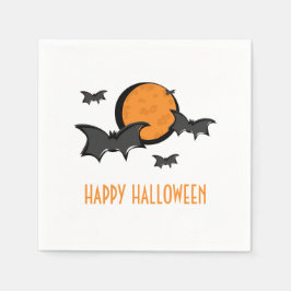 Bats en Moon Halloween Paper Napkins Servetten