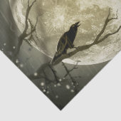 Bats fly Crow zit voor Halloween Full Moon Tissuepapier (Detail)