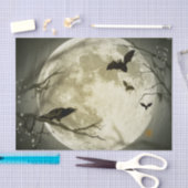 Bats fly Crow zit voor Halloween Full Moon Tissuepapier (Craft)