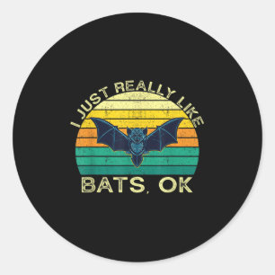 Bats Funny Animal Quote met  vormontwerp Ronde Sticker