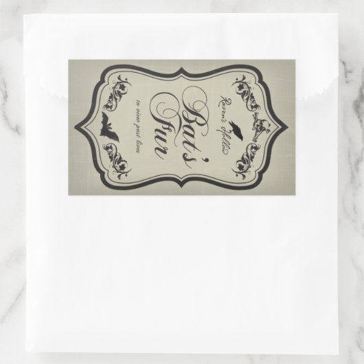 Bat's Fur Halloween Jar Sticker Label (Tas)