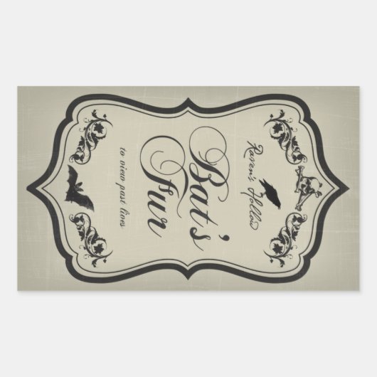 Bat's Fur Halloween Jar Sticker Label (Voorkant)
